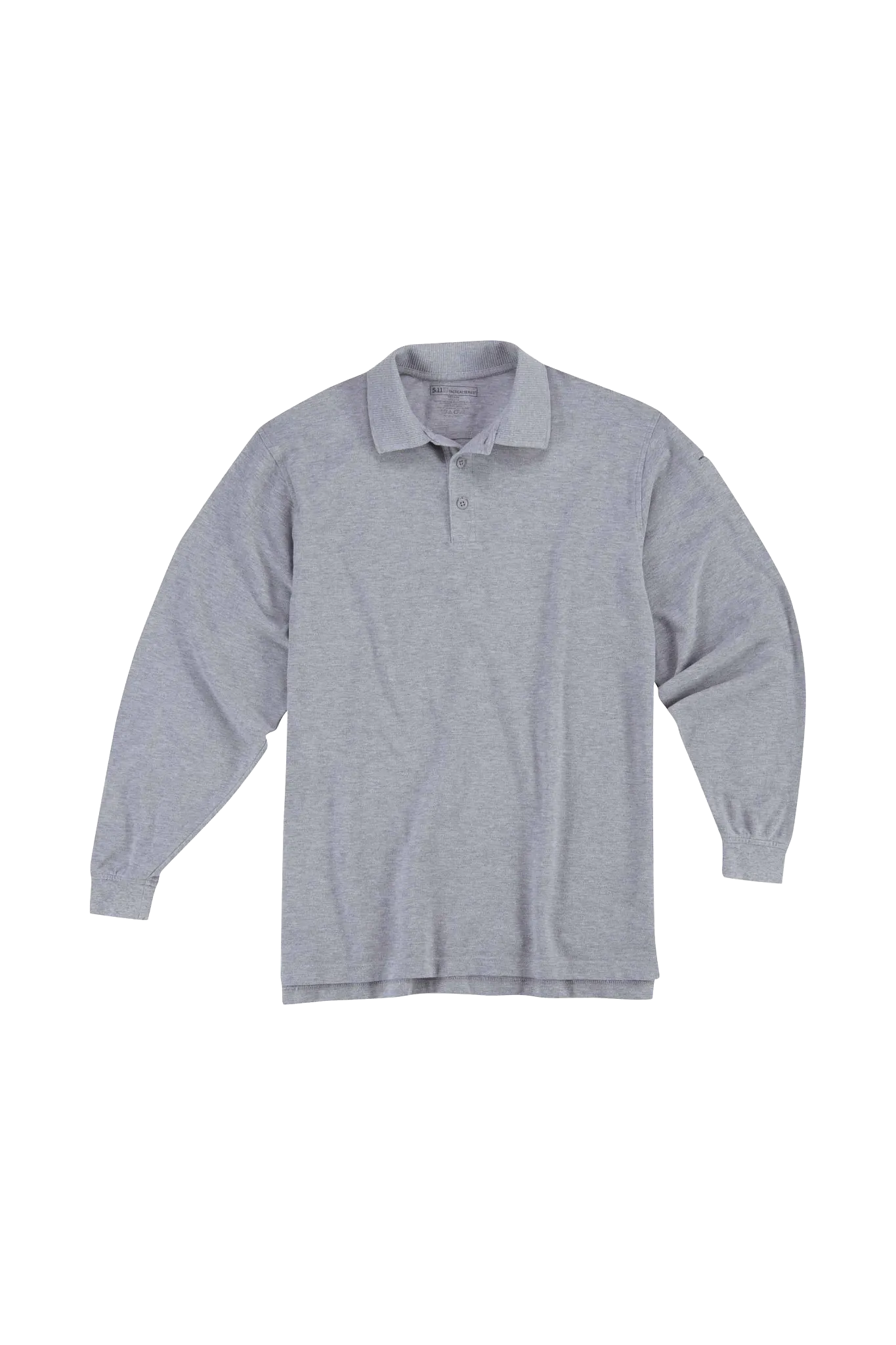 Tactical Polo Shirt, 100% Cotton, Button, Gray, L